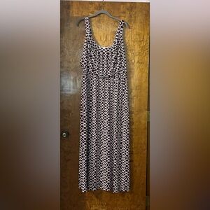 Lane Bryant Dark Purple and White Geometric Dress NWOT Size 22/24